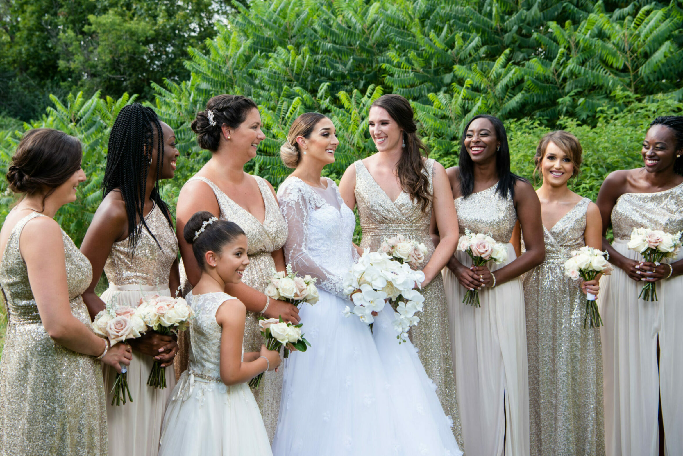 bride and bridesmaids