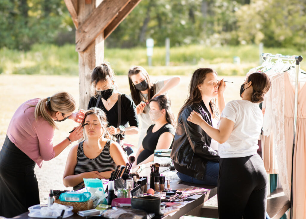 behind the scenes hair and makeup photoshoot